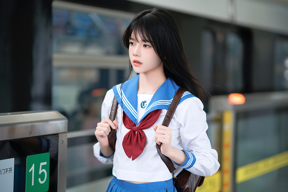 桜桃喵 地铁JK [33P-527MB]-美图世界